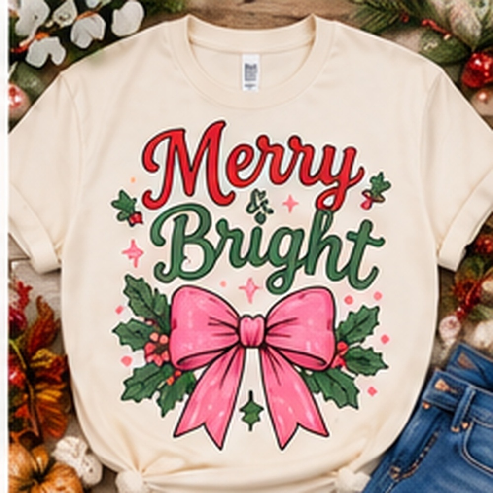 Merry & Bright Gildan Graphic Tee
